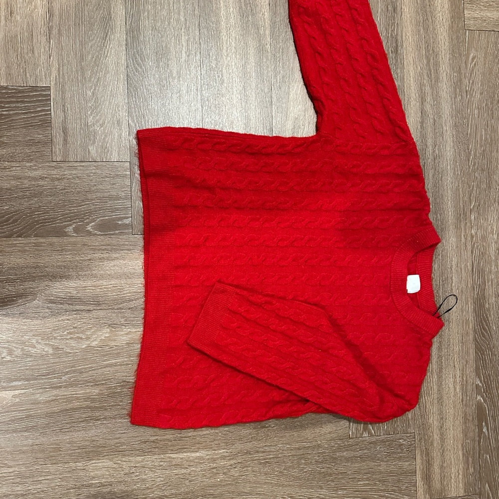 H&M Vibrant Red Cable Knit Sweater